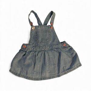 Little Wonders Baby Blue Denim Overalls  Skirtall Dress 6-9M